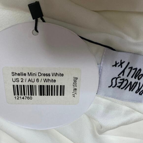 Princess Polly Shellie White Silk Satin Bandeau Twist Cutout Mini A Line Dress 2 - Picture 5 of 6